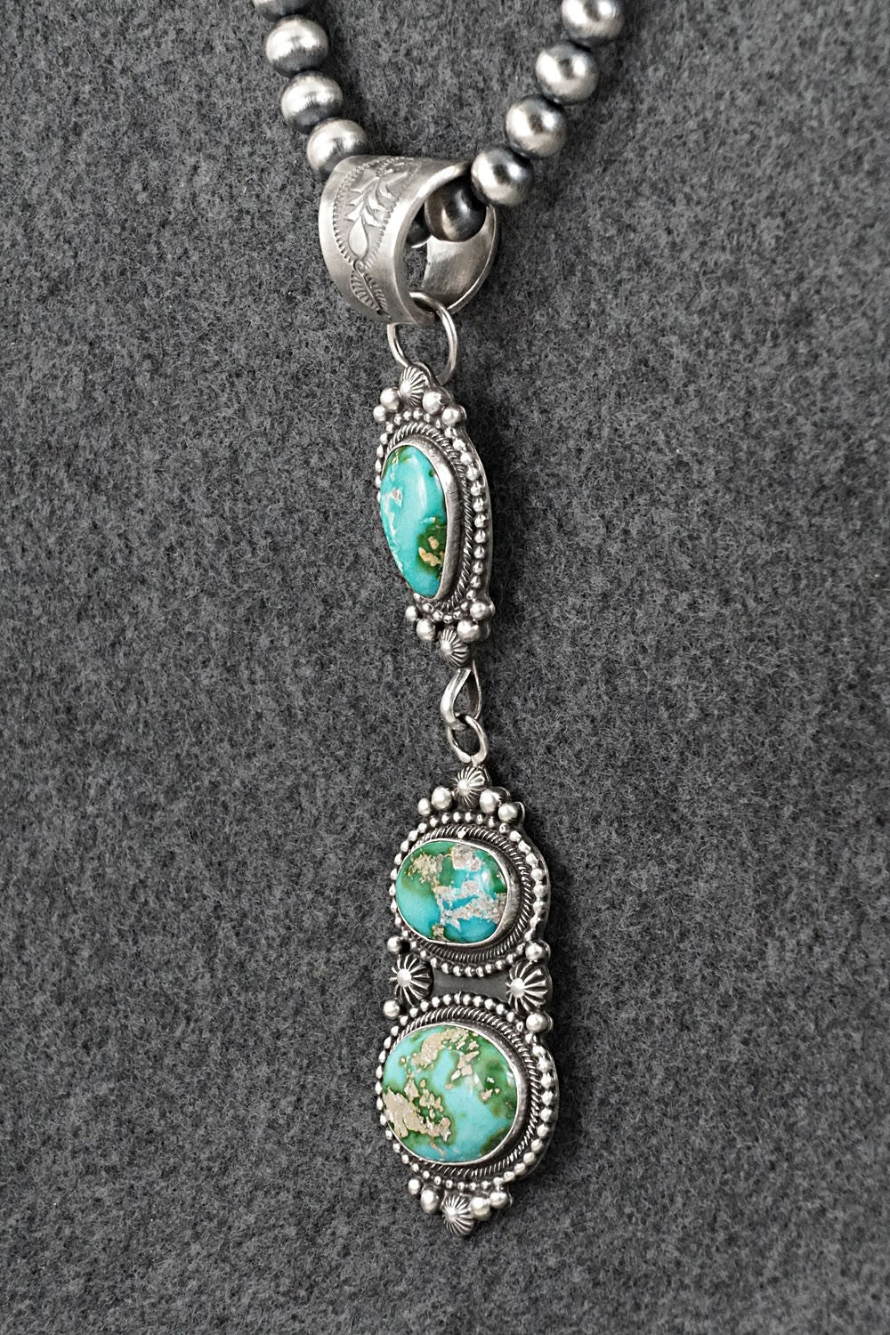 Turquoise & Sterling Silver Necklace - Tom Lewis