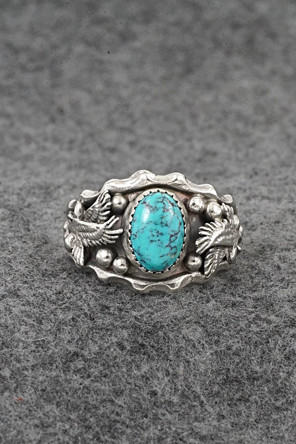 Turquoise & Sterling Silver Ring - Genevieve Francisco - Size 13