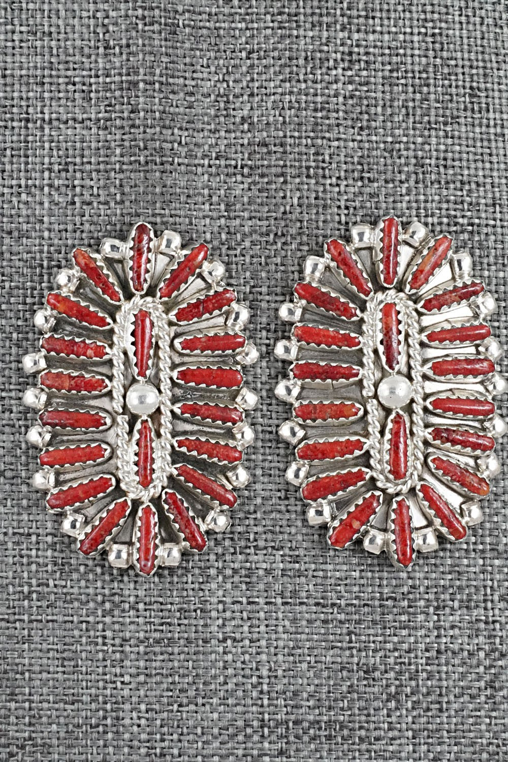 Coral & Sterling Silver Earrings - Philena Byjoe
