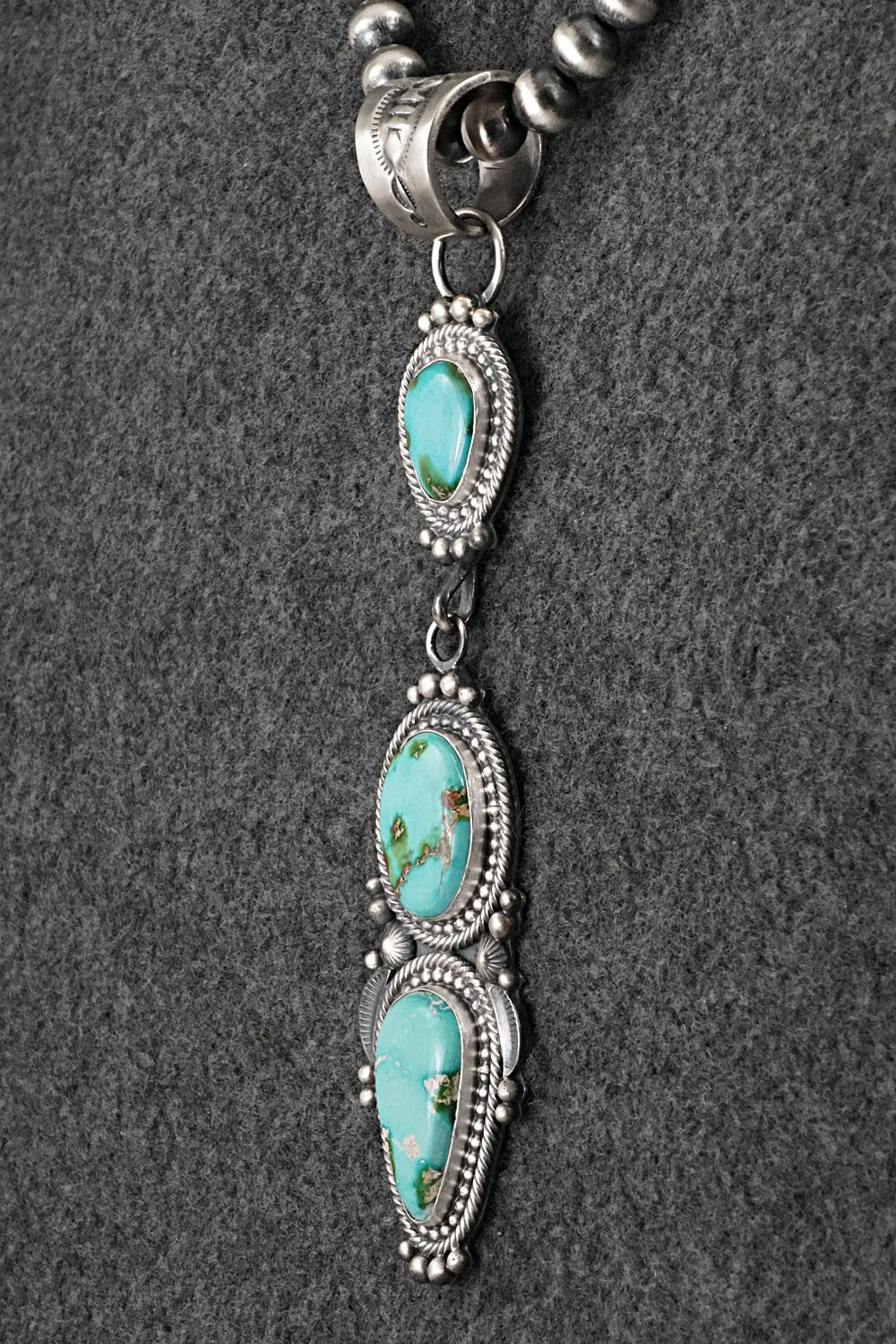 Turquoise & Sterling Silver Necklace - Tom Lewis