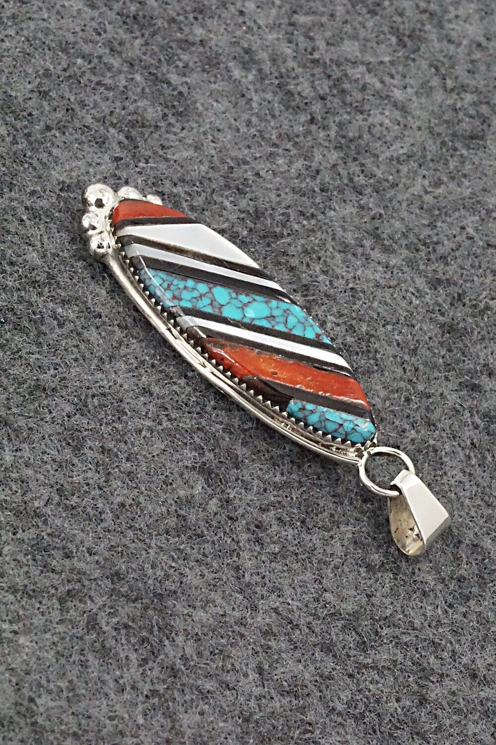 Multi-Stone & Sterling Silver Inlay Pendant - Wayne Haloo