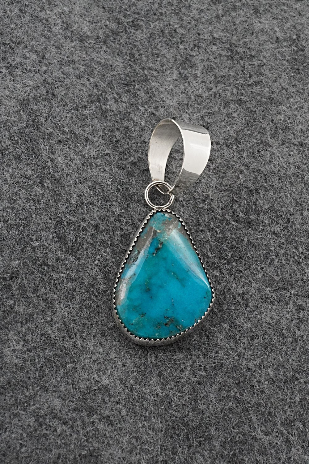 Turquoise and Sterling Silver Pendant - Leslie Nez