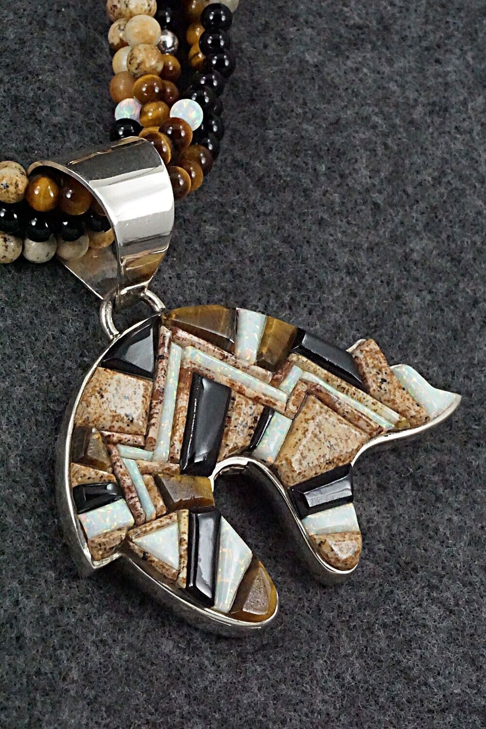 Multi Stone and Sterling Silver Necklace - Charlie Bowie