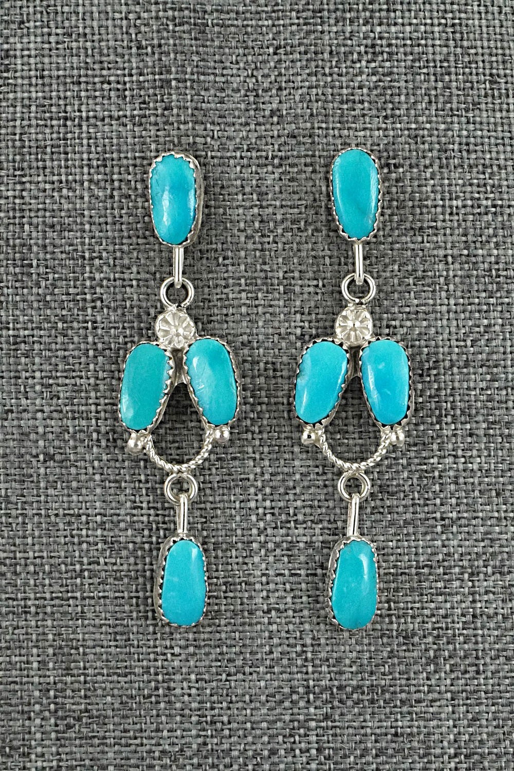 Turquoise & Sterling Silver Earrings - Claudine Penketewa