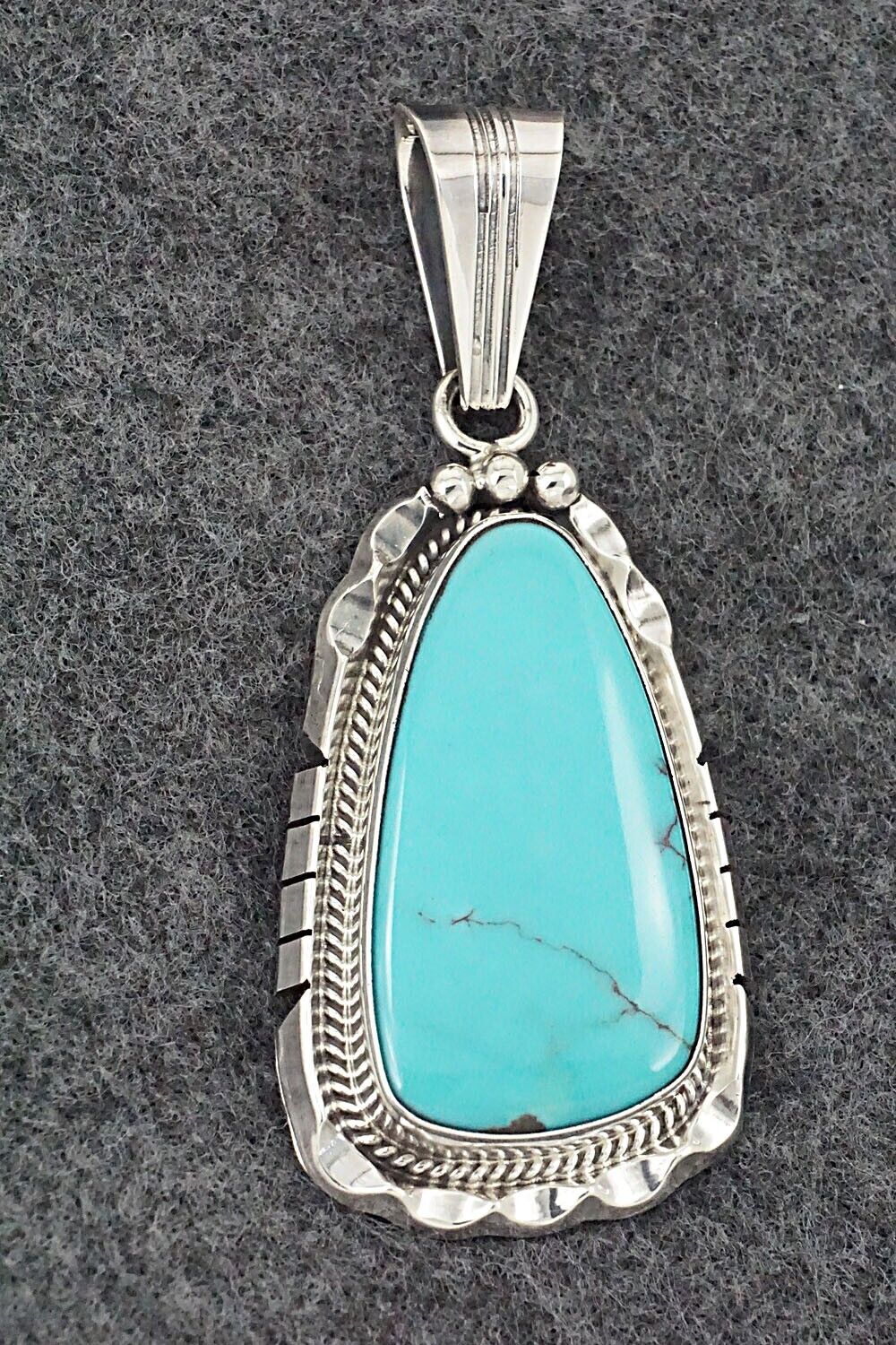Turquoise & Sterling Silver Pendant - Samuel Yellowhair