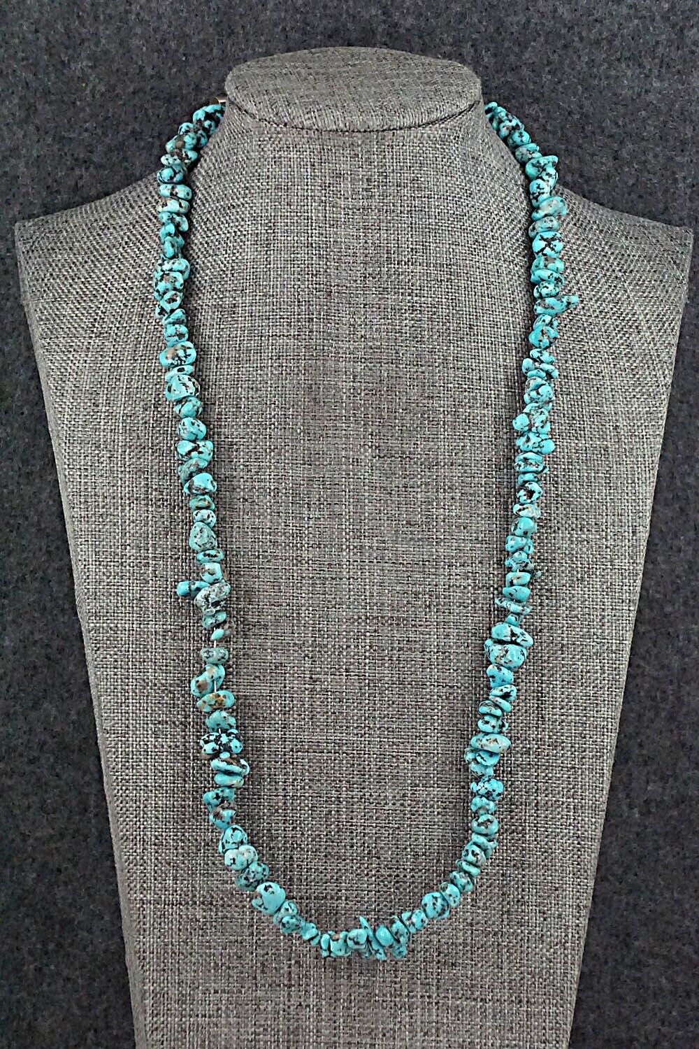 Turquoise & Sterling Silver Necklace 22" - Louise Joe