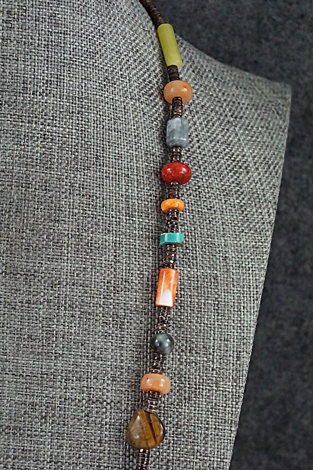 Multi-Stone and Sterling Silver Necklace - Helen Tsosie