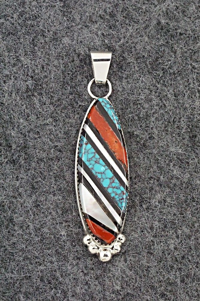 Multi-Stone & Sterling Silver Inlay Pendant - Wayne Haloo