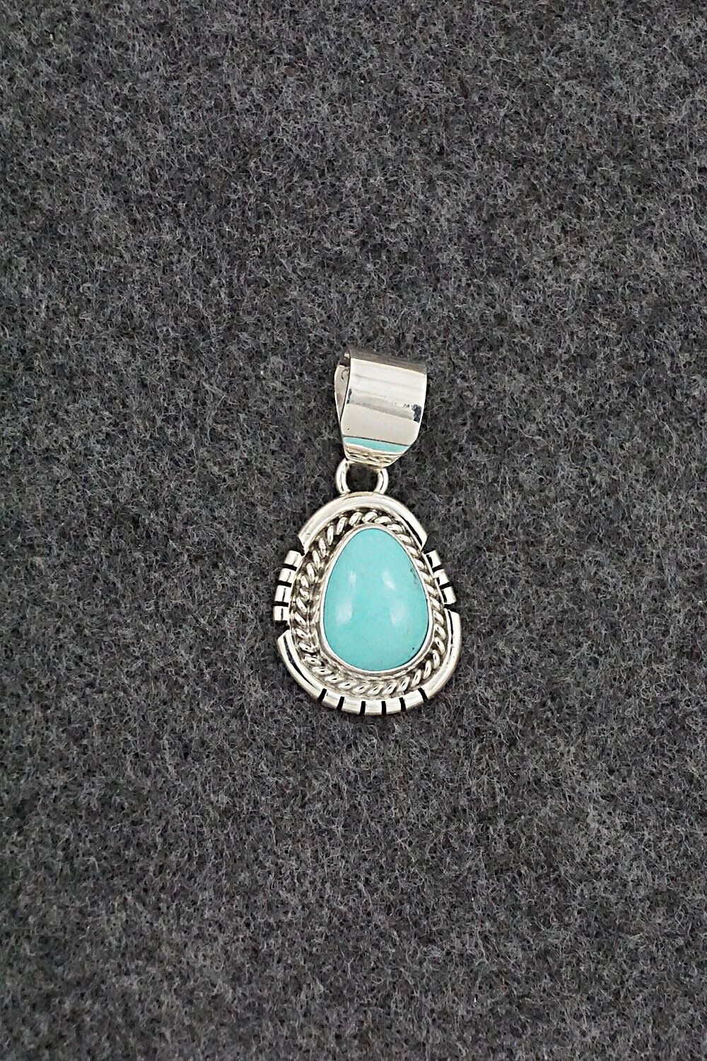Turquoise & Sterling Silver Pendant - Johnny Frank