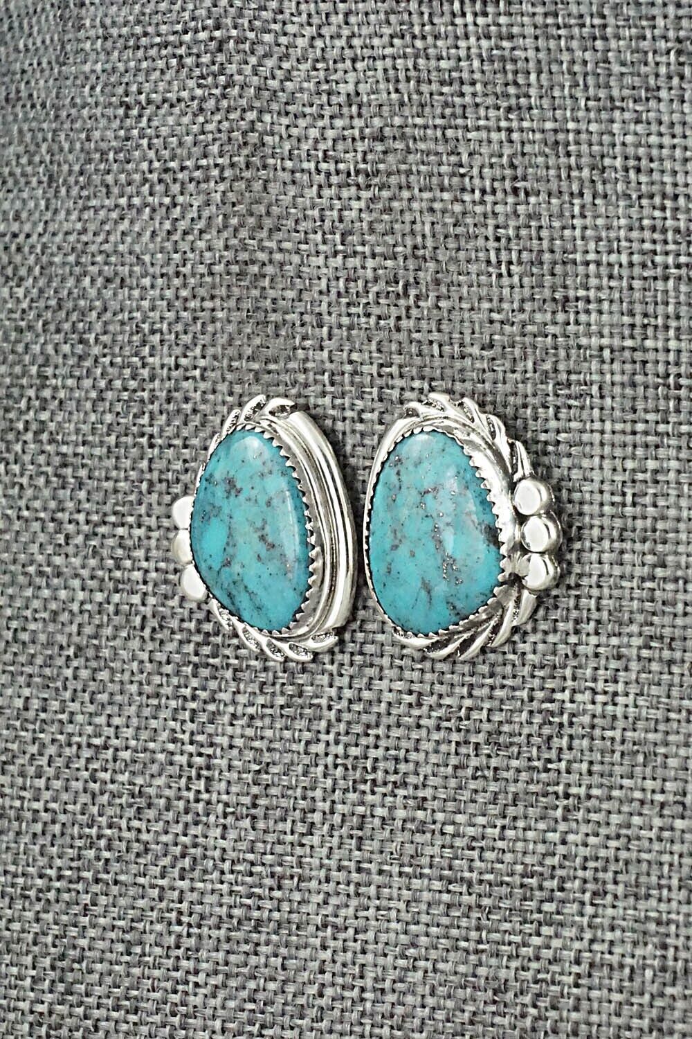 Turquoise and Sterling Silver Earrings - Delores Cadman