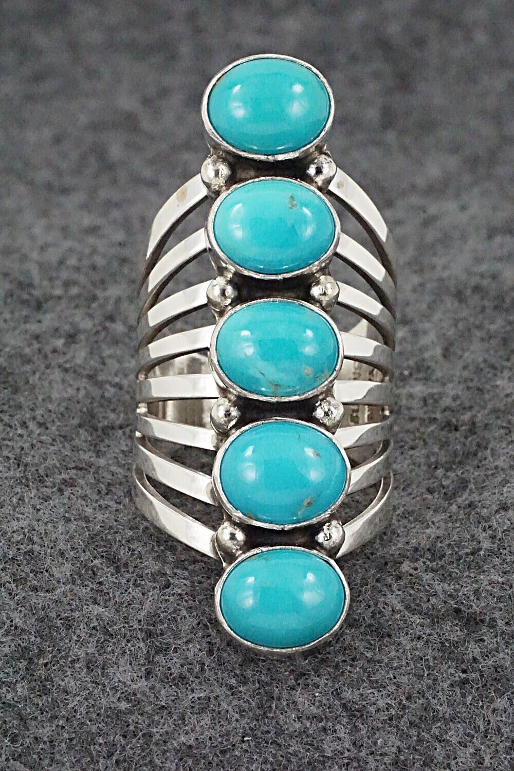 Turquoise & Sterling Silver Ring - Thomas Yazzie - Size 8.75