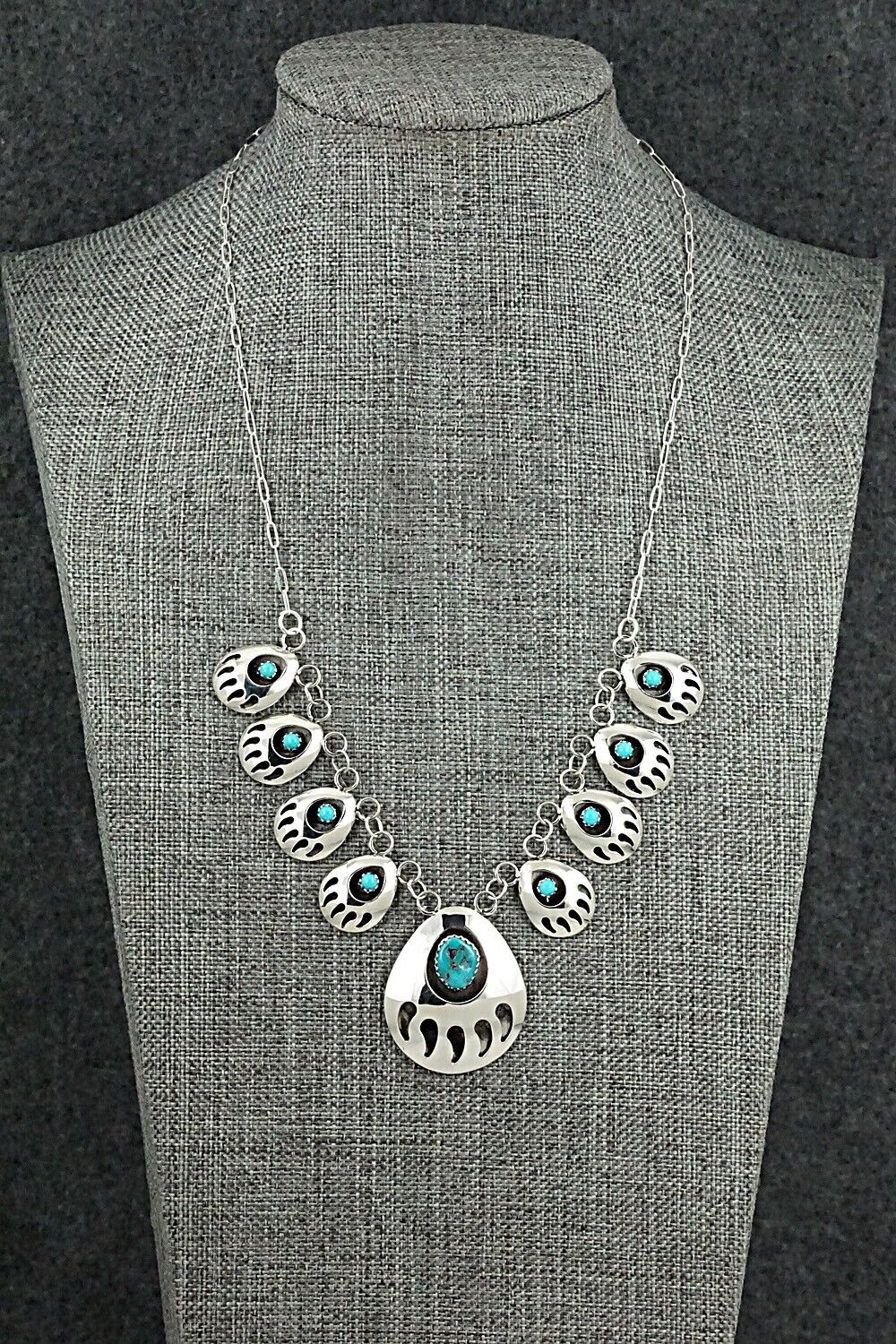 Turquoise & Sterling Silver Necklace - Leroy Parker