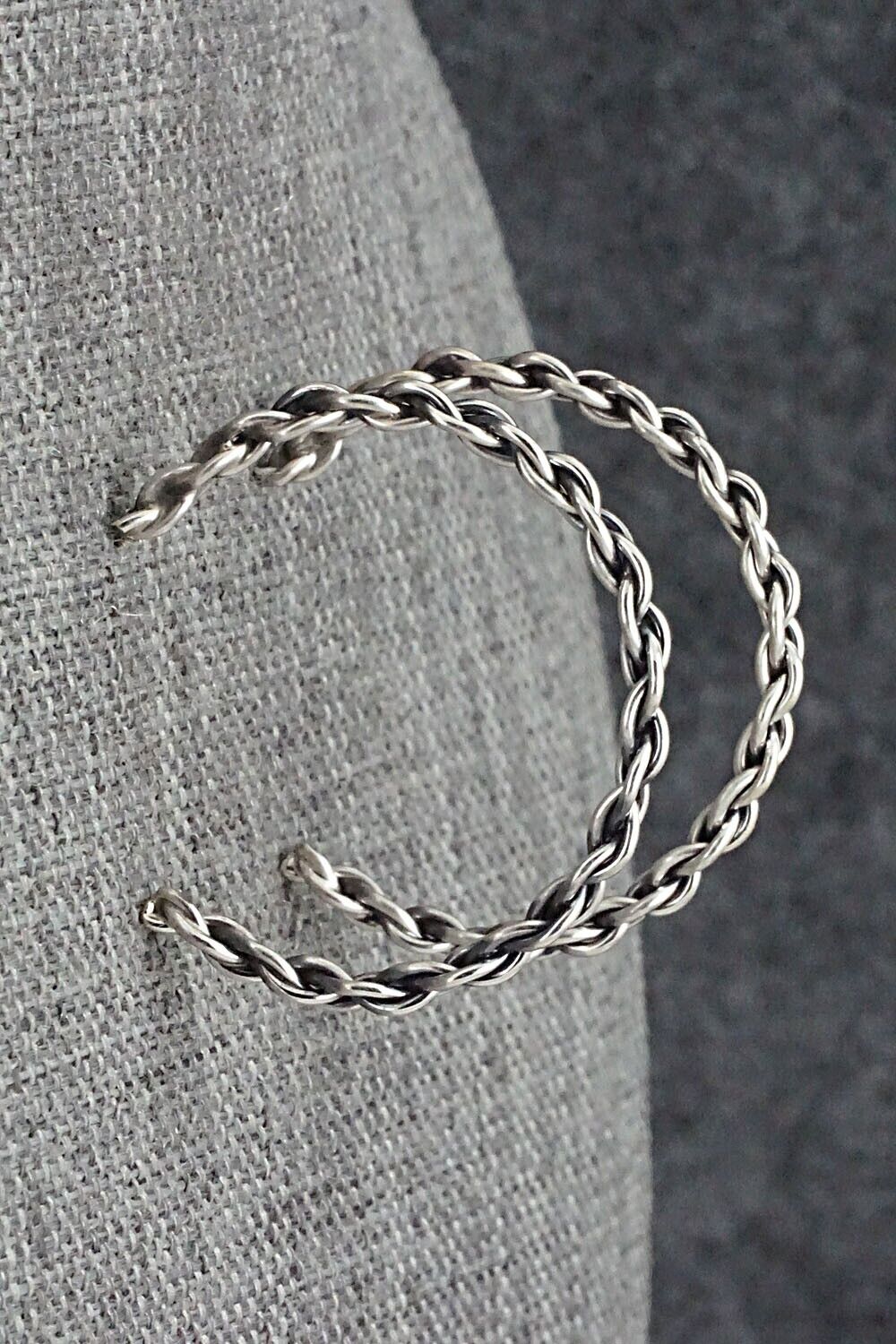 Sterling Silver Hoop Earrings - Elaine Tahe