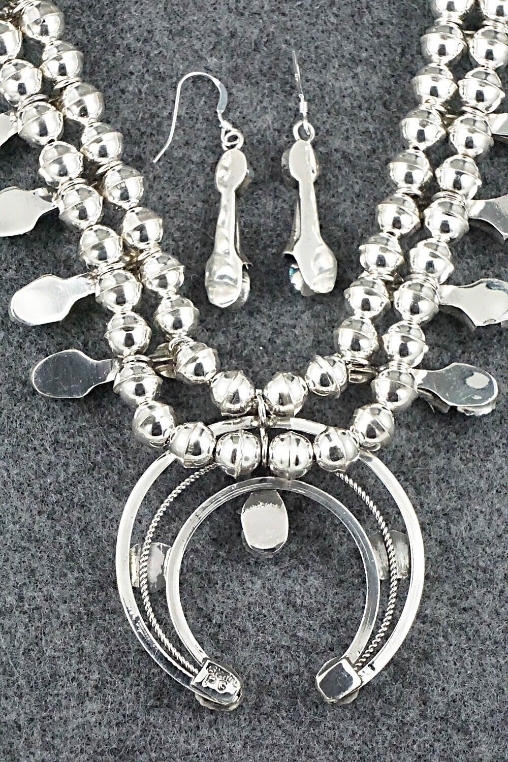 Turquoise & Sterling Silver Squash Blossom Set - Phil Garcia
