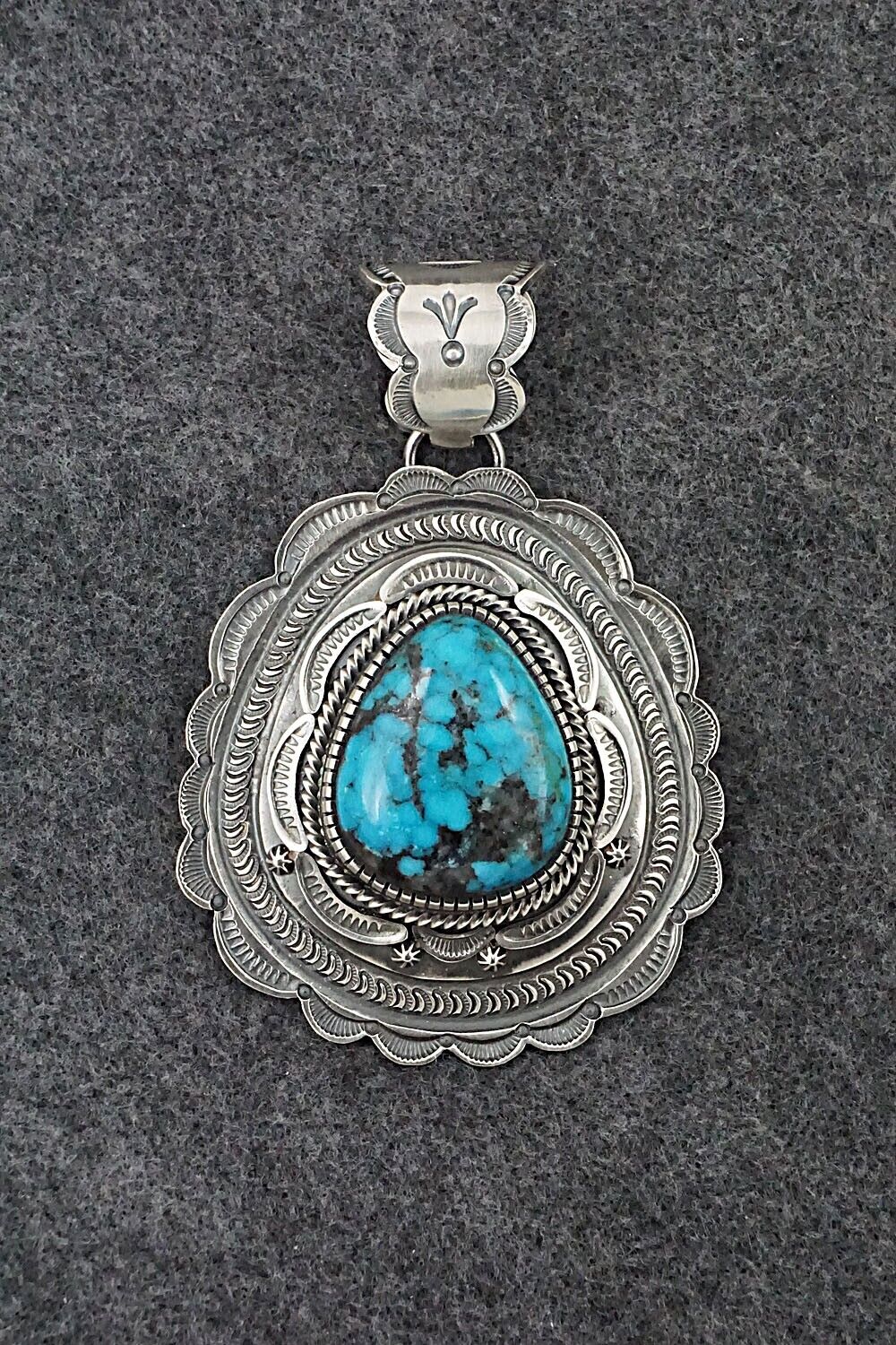 Turquoise & Sterling Silver Pendant - Hank Vandever