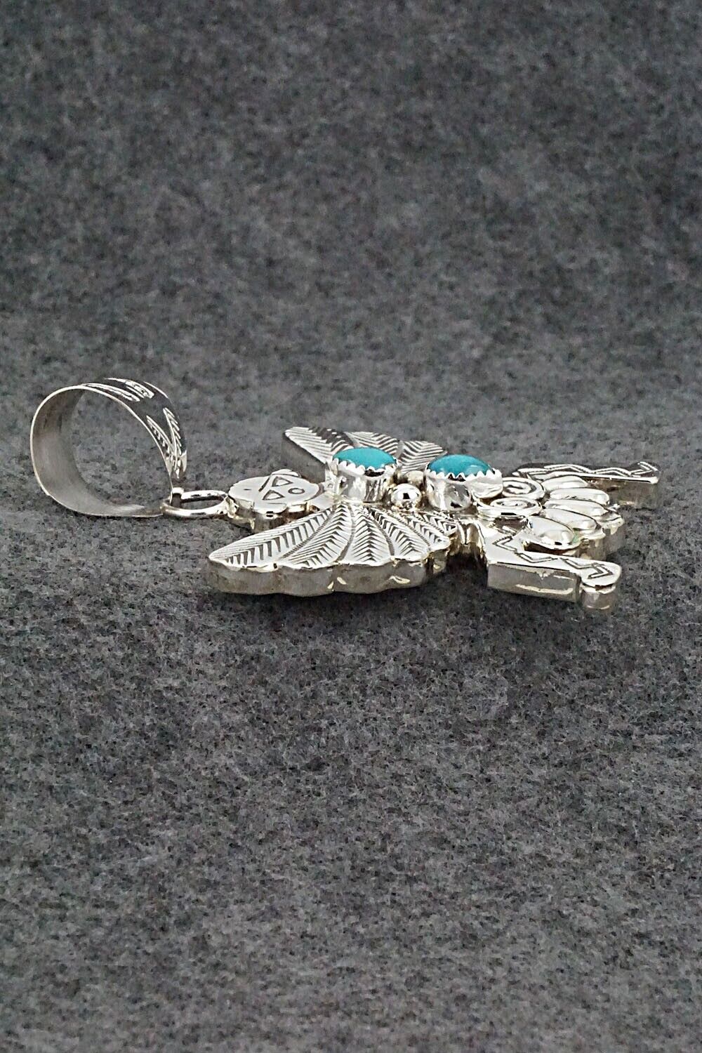 Turquoise & Sterling Silver Pendant - Alanzo Mariano