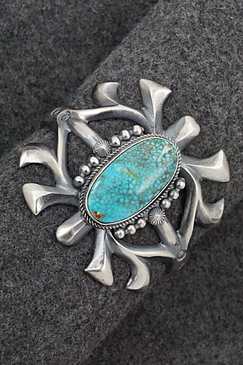 Turquoise & Sterling Silver Bracelet - Harrison Bitsue