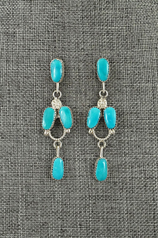 Turquoise & Sterling Silver Earrings - Claudine Penketewa
