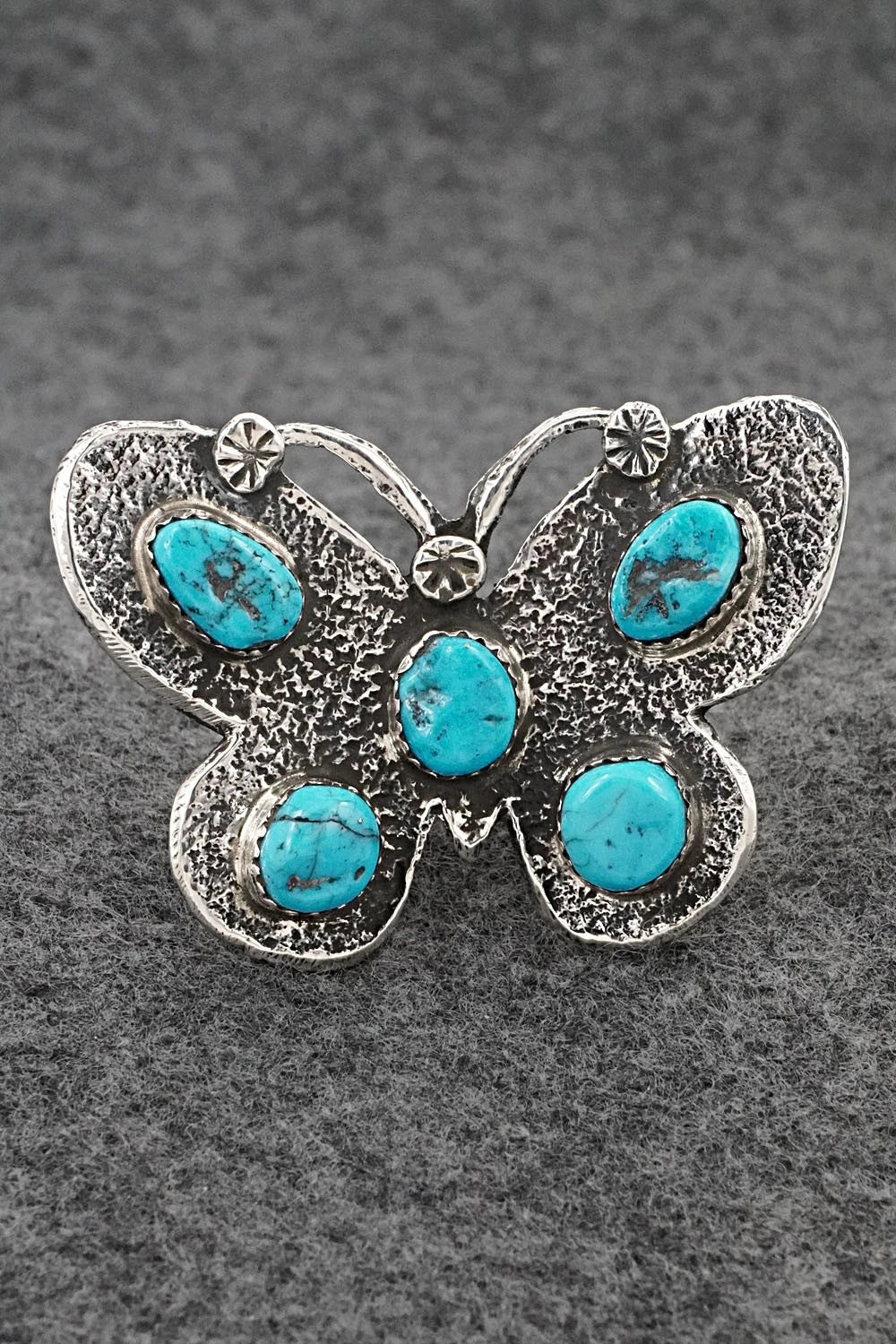 Turquoise & Sterling Silver Ring - Dymitri Arviso - Size 8