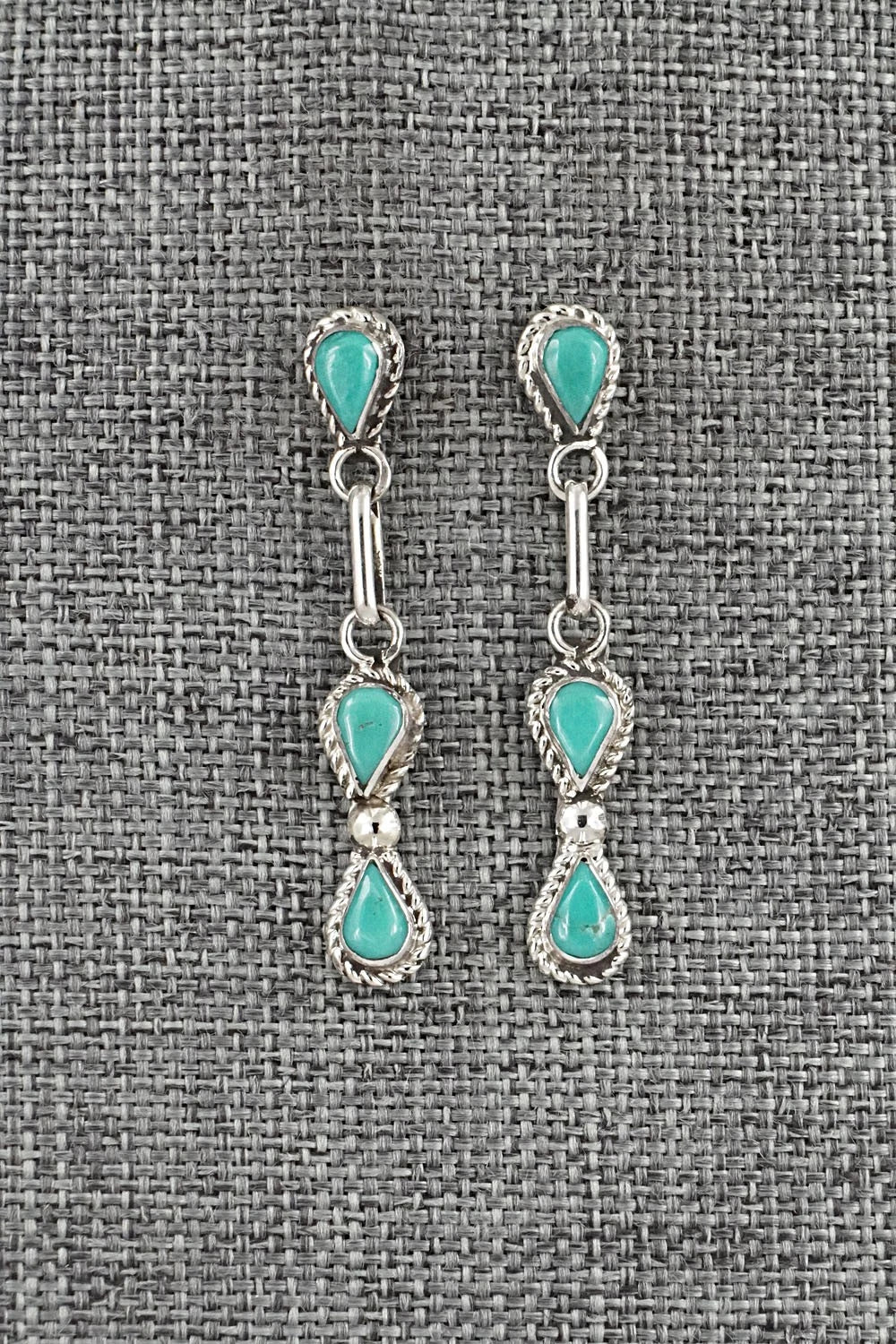 Turquoise & Sterling Silver Earrings - Carol Lateyice