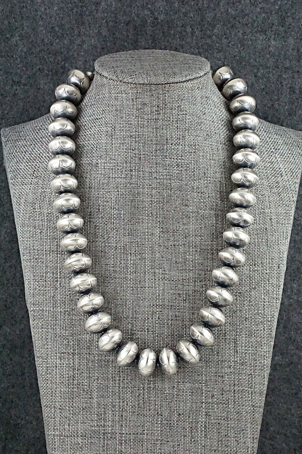 Handmade Navajo Pearl 3 Strand Necklace ~ Sterling Silver Beads