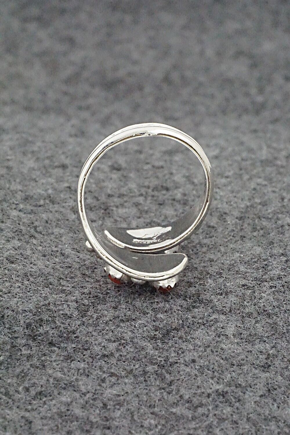 Coral & Sterling Silver Ring - Annette Chiquito - Size 9.5
