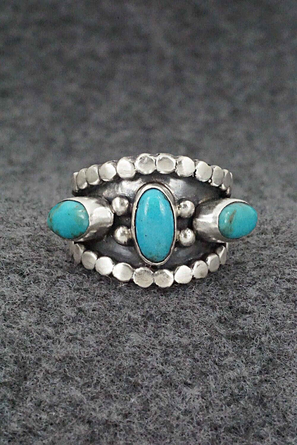 Turquoise & Sterling Silver Ring - Andrew Vandever - Size 7