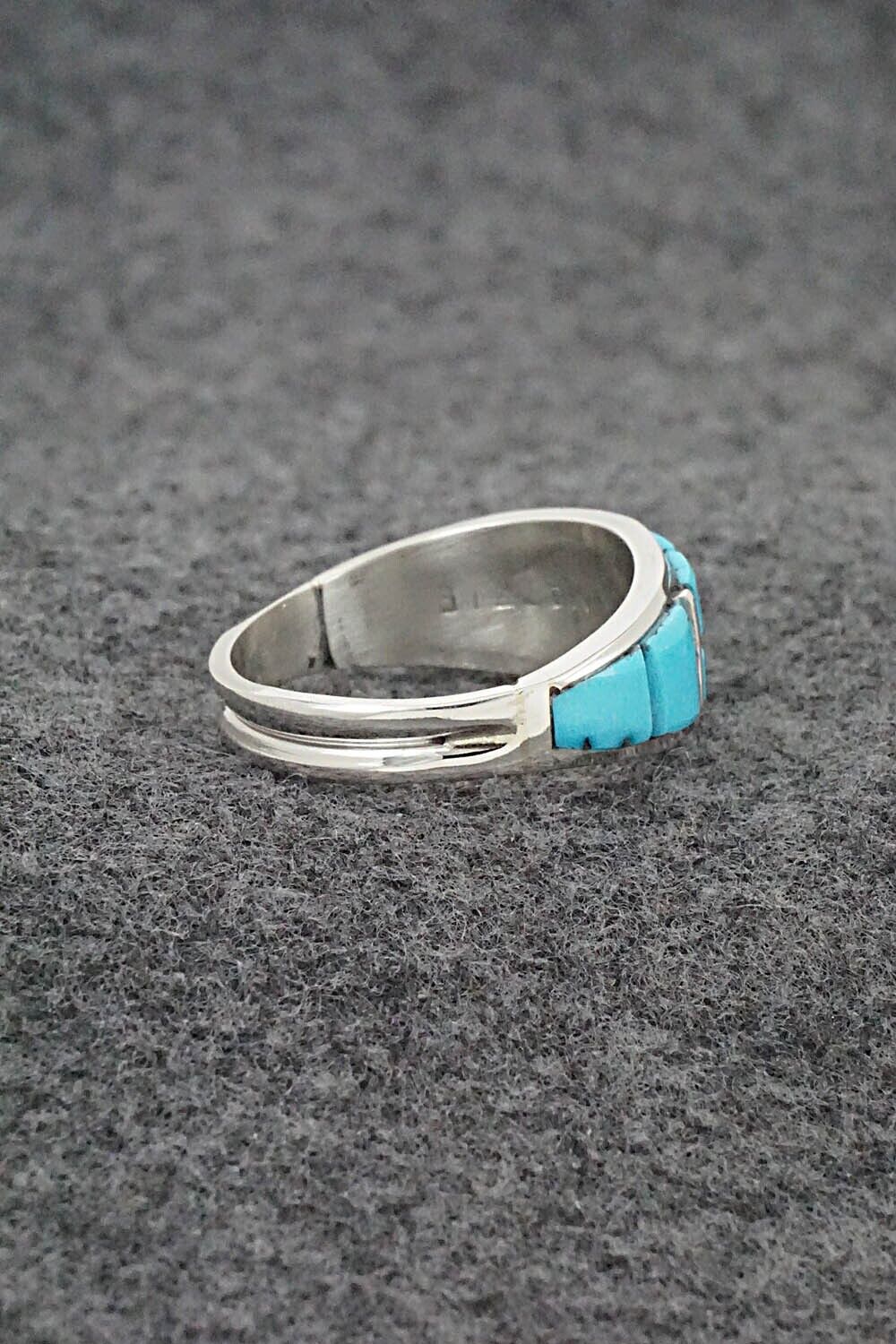 Turquoise & Sterling Silver Ring - Edison Yazzie - Size 11.5