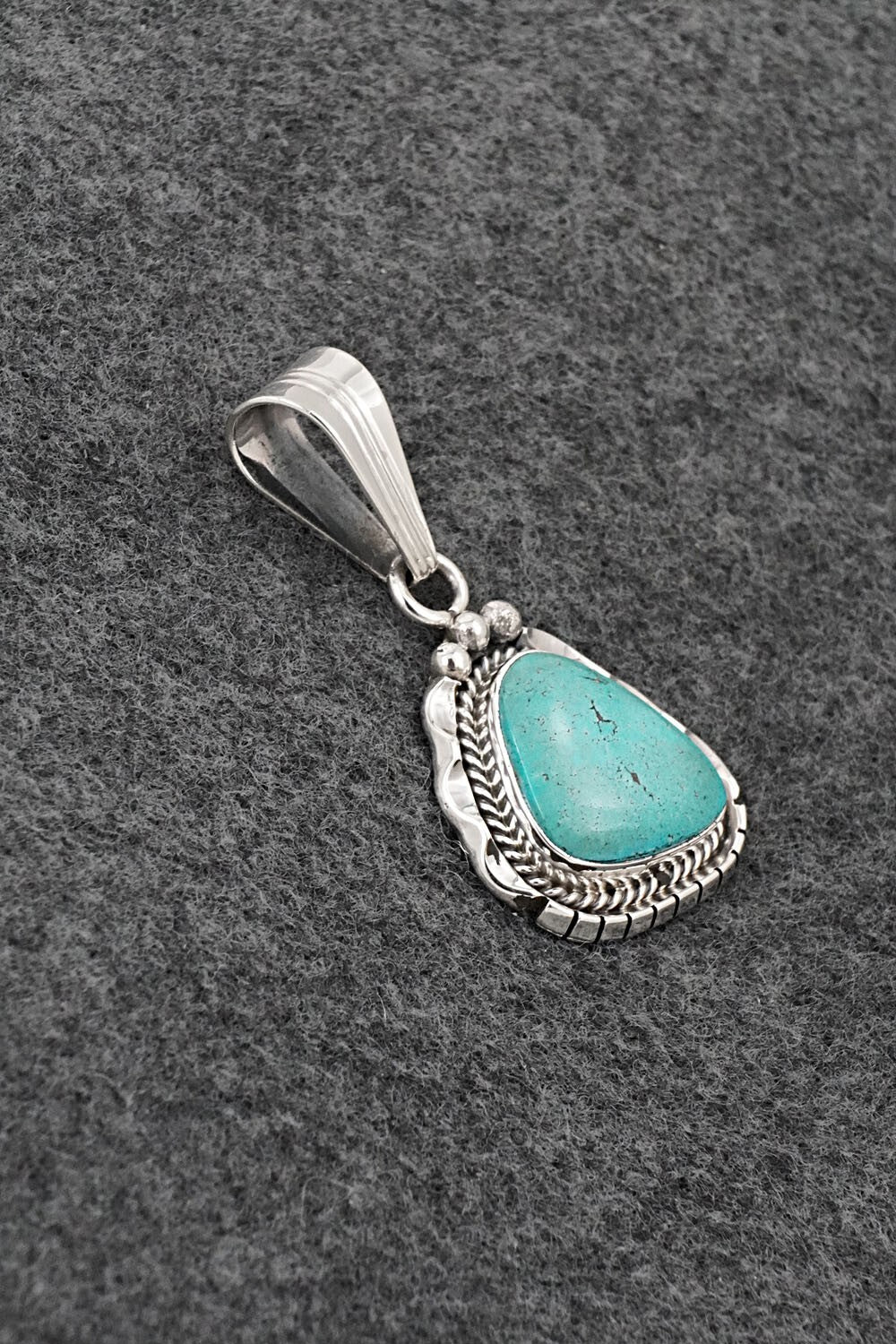 Turquoise & Sterling Silver Pendant - Samuel Yellowhair
