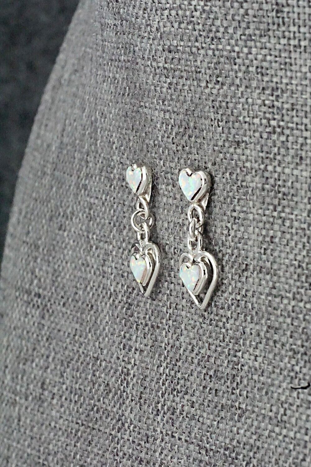 Opalite & Sterling Silver Inlay Earrings - Kallen Kallestewa