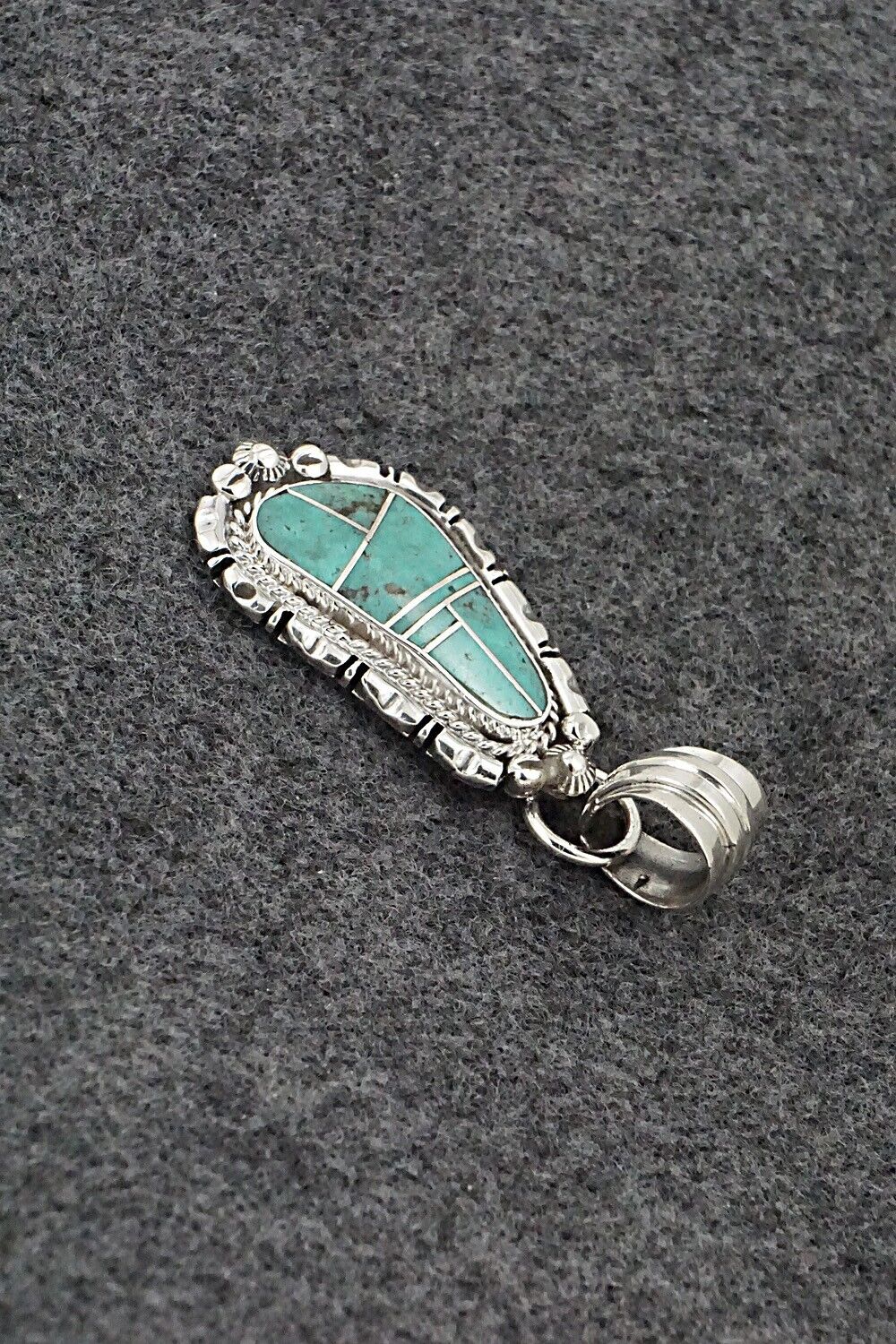 Turquoise & Sterling Silver Pendant - James Manygoats
