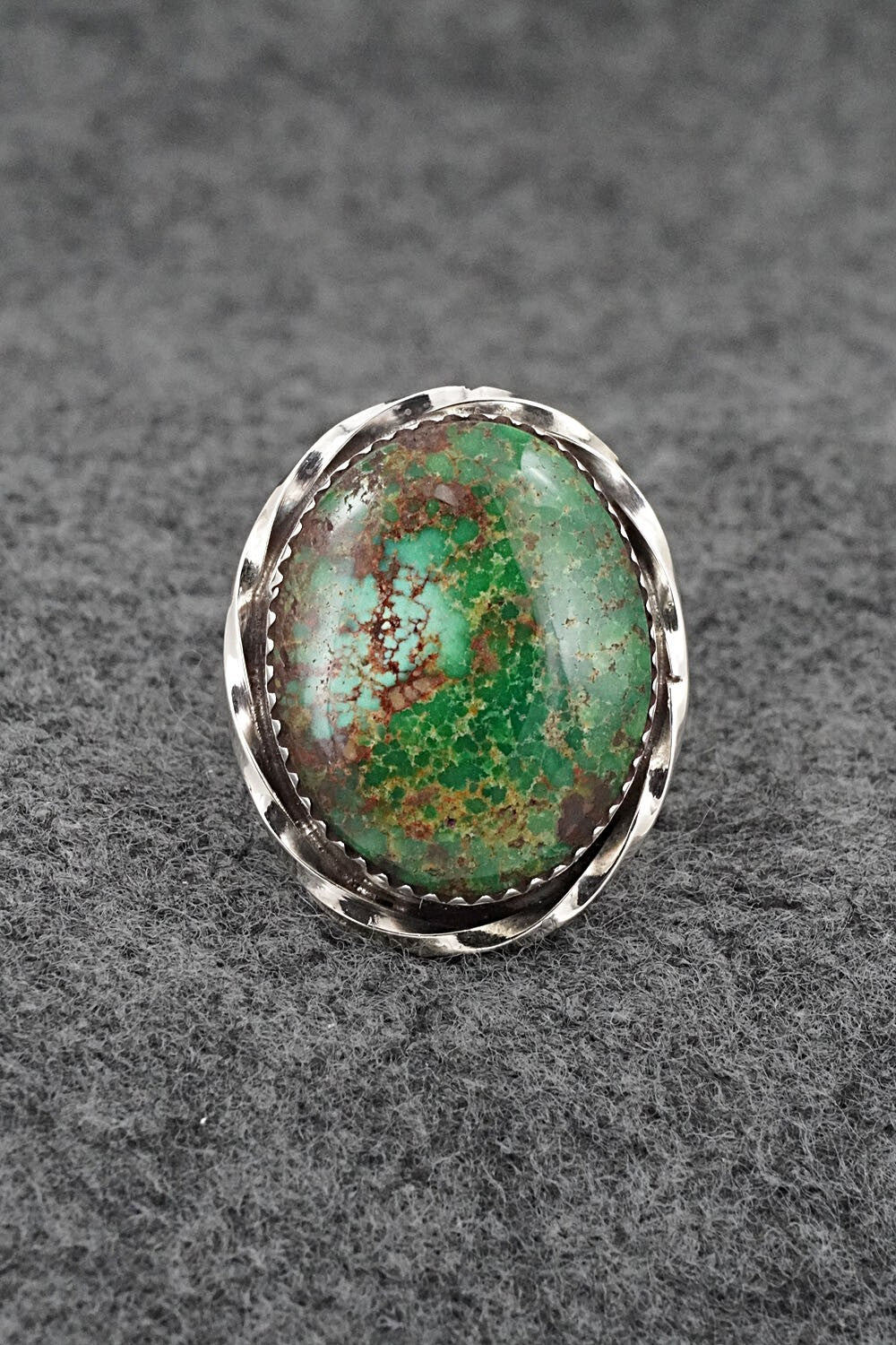 Turquoise & Sterling Silver Ring - Ernest Hawthorne - Size 8