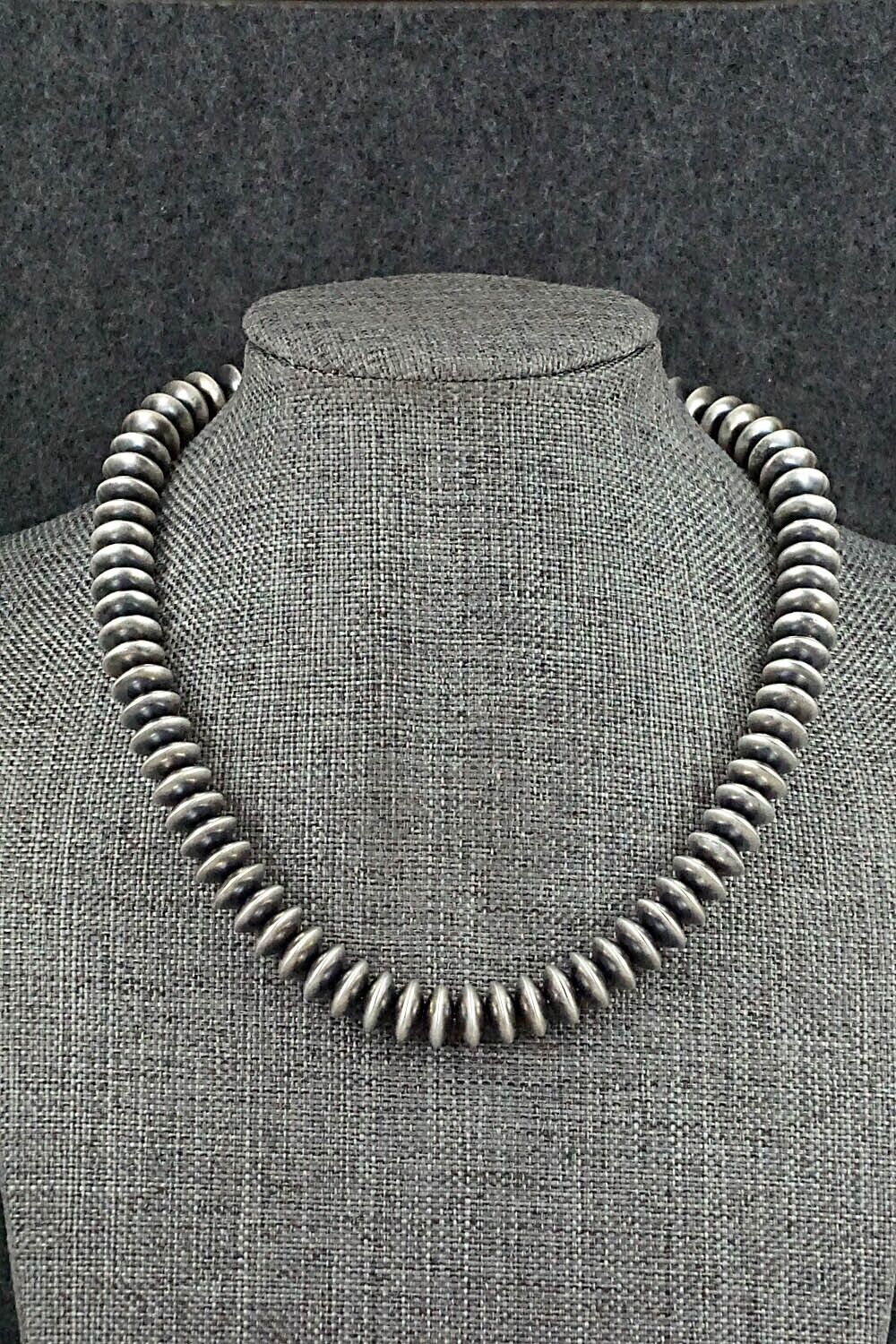 Sterling Silver Navajo Pearl Necklace 14" - Dorinda Mariano