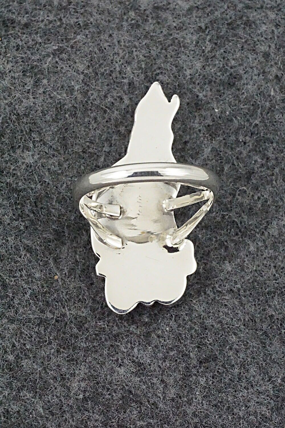 Turquoise, Coral & Sterling Silver Ring - Jerryson Henio - Size 8.5
