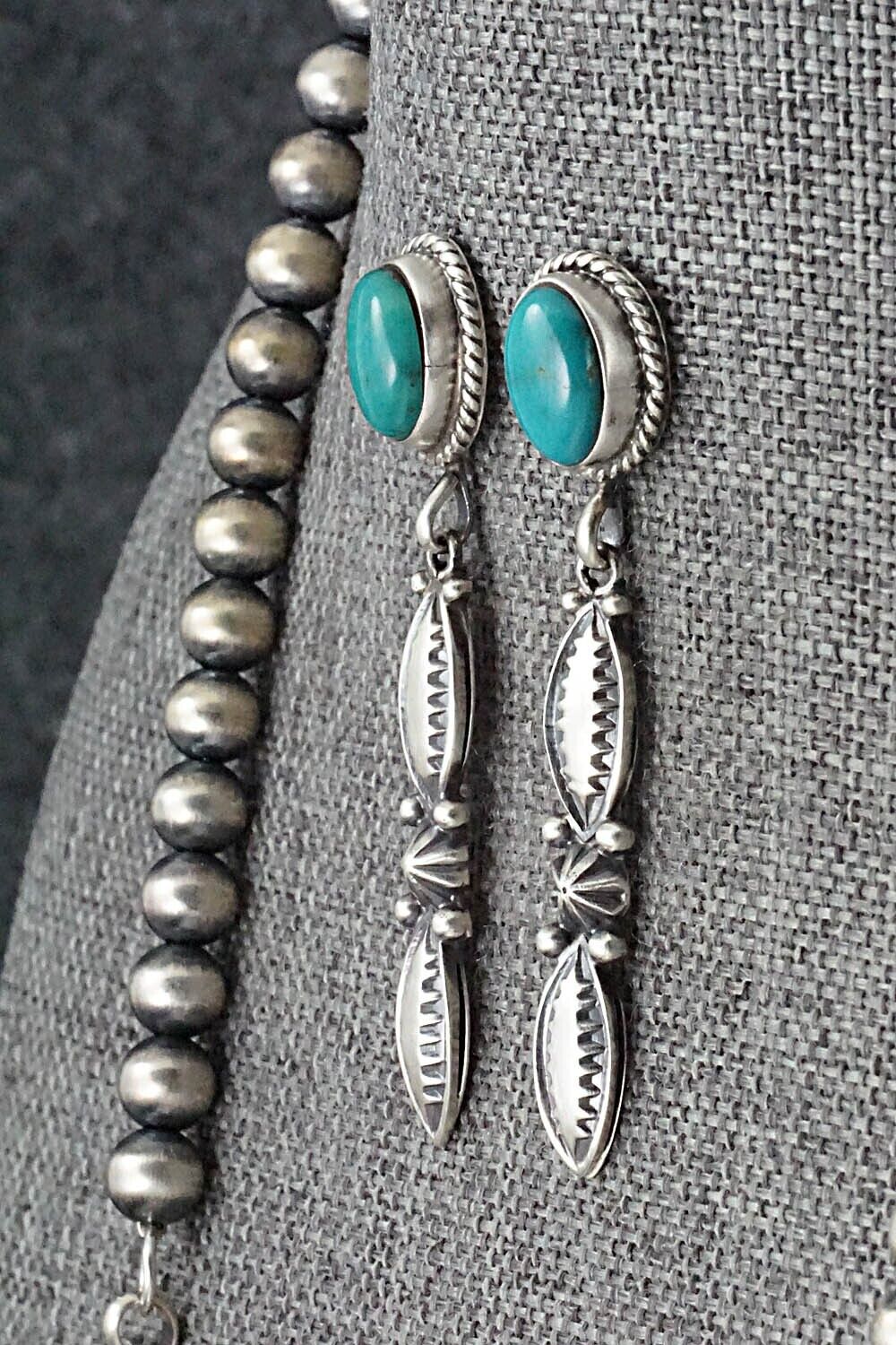 Turquoise & Sterling Silver Necklace and Earrings Set - Derrick Gordon