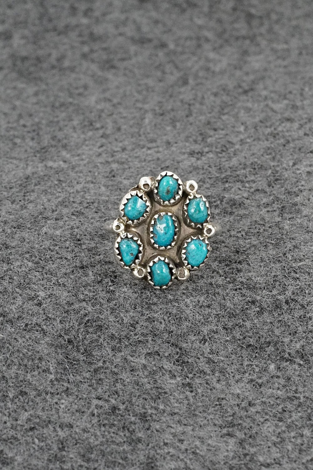 Turquoise & Sterling Silver Ring - Priscilla Reeder - Size 8.5