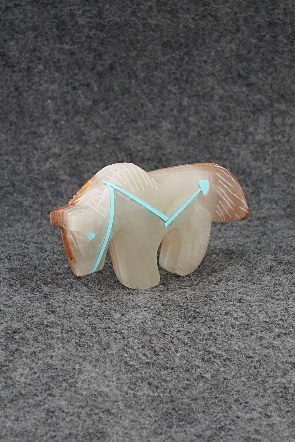 Horse Zuni Fetish Carving - Kenric Laiwakete