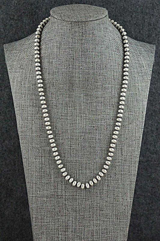 Sterling Silver Navajo Pearl Necklace 20" - Bryannen Halwood