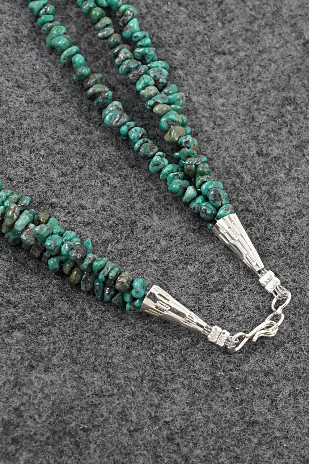 Turquoise & Sterling Silver Necklace 18" - Doreen Jake