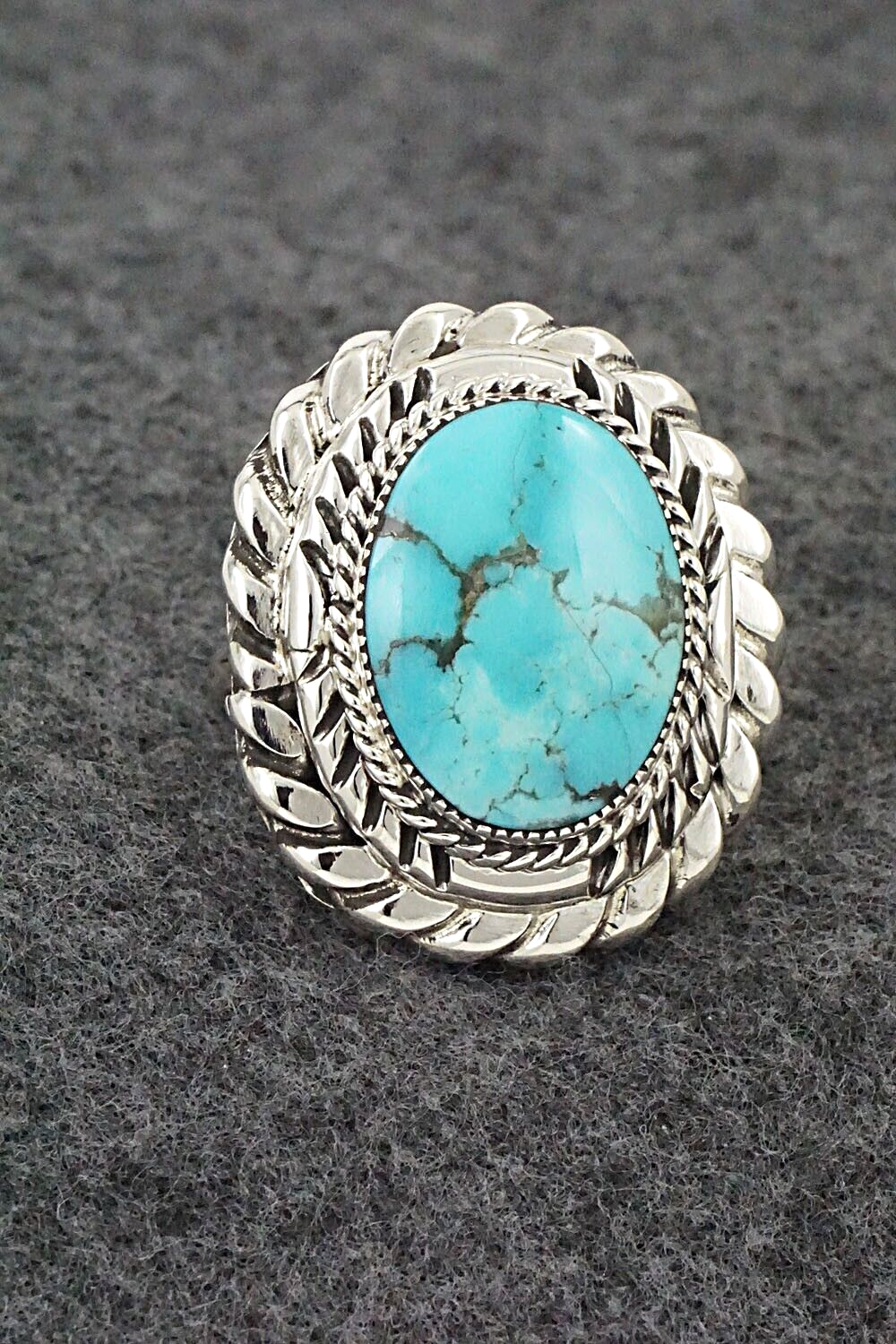 Turquoise & Sterling Silver Ring - Jerome Lee - Size 7.75