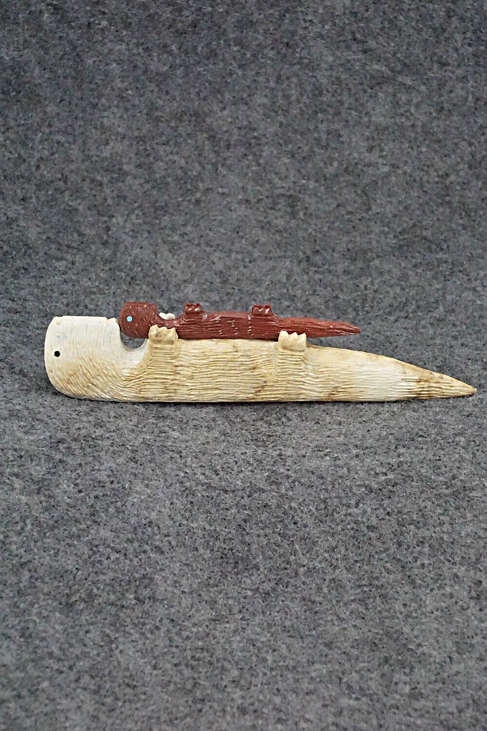 Otter and Cub Zuni Fetish Carving - Jesus Espino