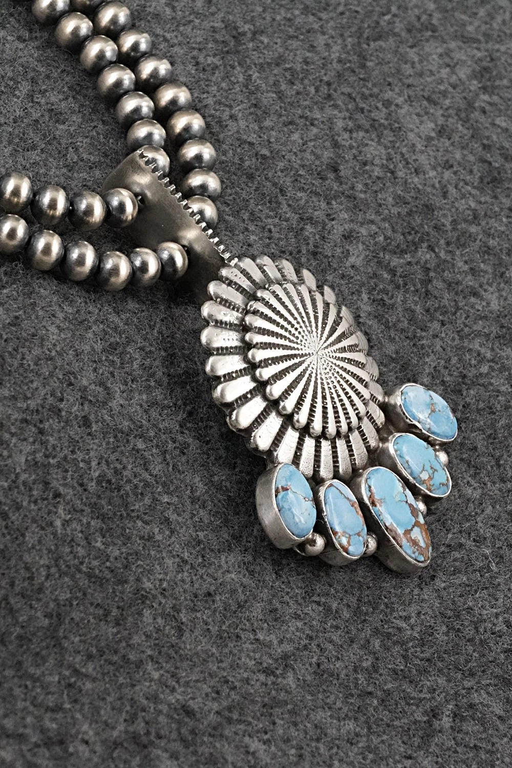 Turquoise & Sterling Silver Necklace - Tom Lewis