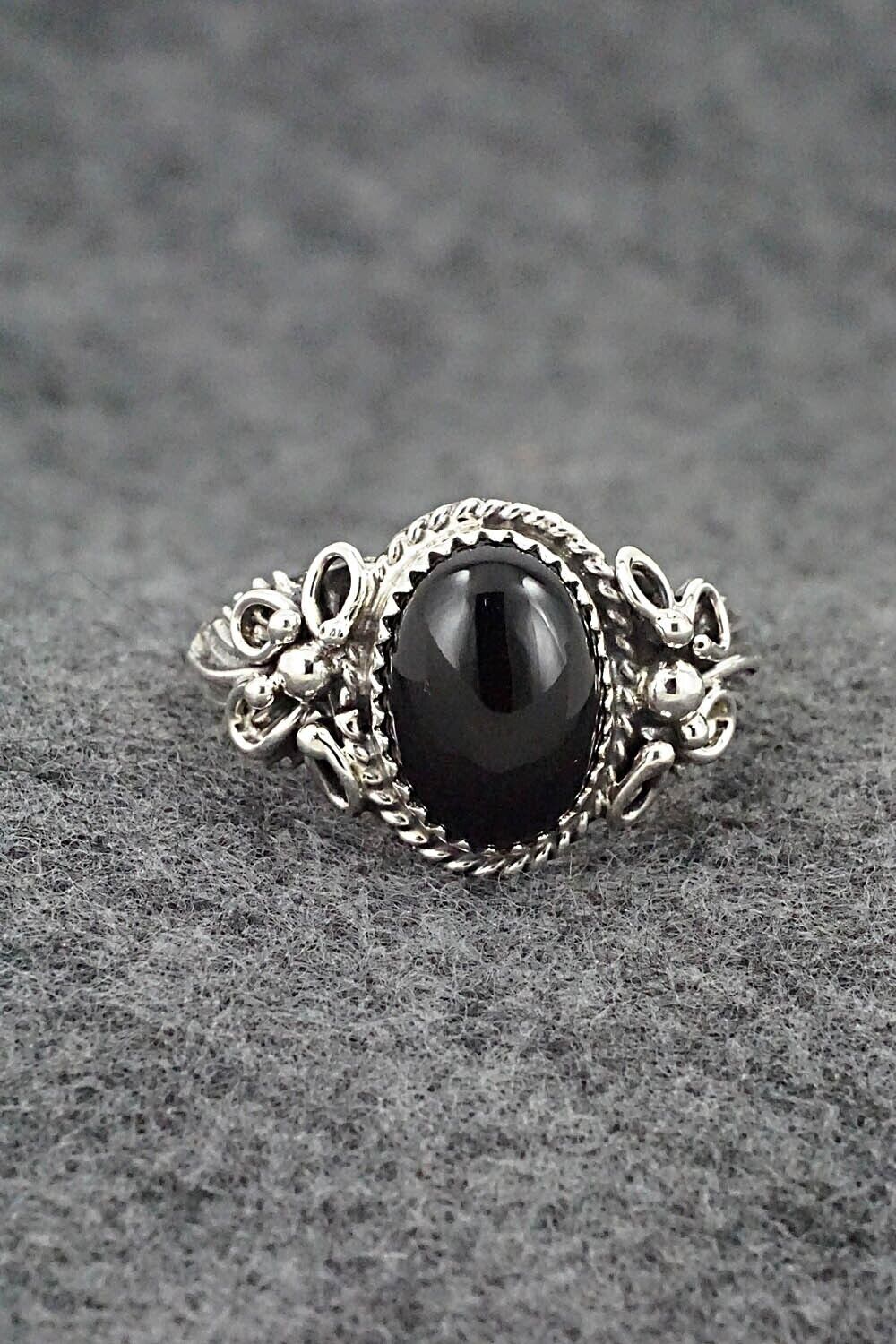 Onyx & Sterling Silver Ring - Jeannette Saunders - Size 12