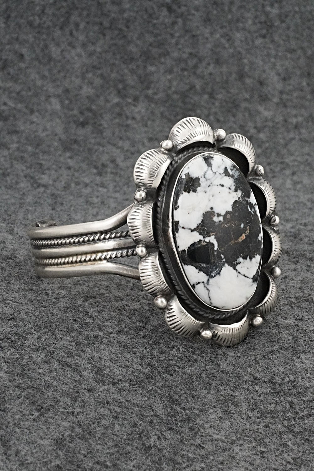 White Buffalo & Sterling Silver Bracelet - Vernon Johnson