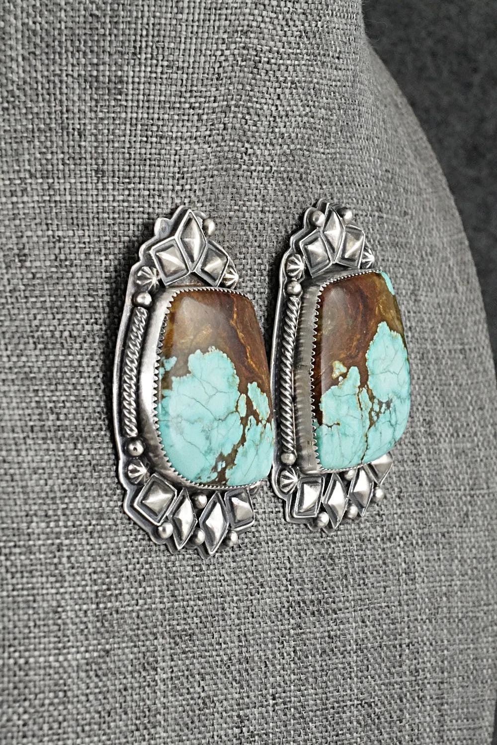 Turquoise & Sterling Silver Necklace and Earrings Set - Randy Boyd