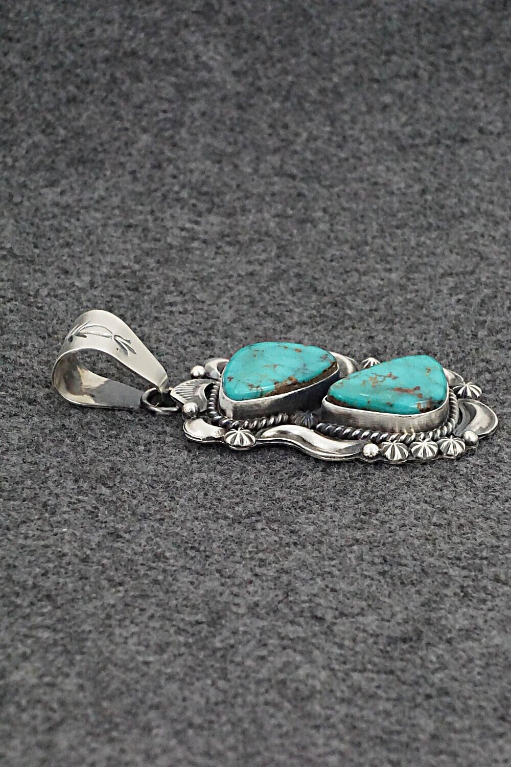 Turquoise & Sterling Silver Pendant - Raymond Delgarito