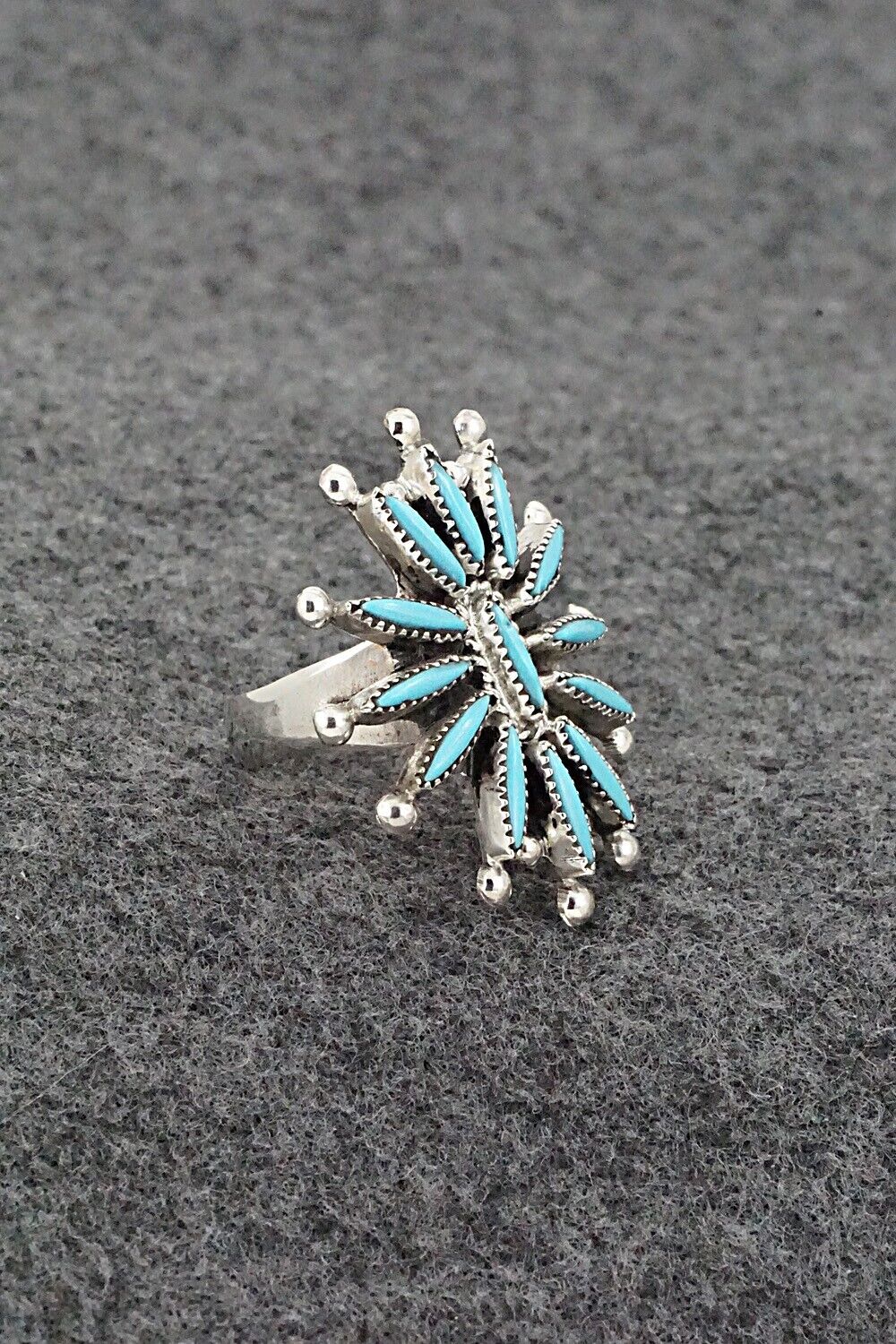 Turquoise & Sterling Silver Bracelet and Ring - Jack Etsate
