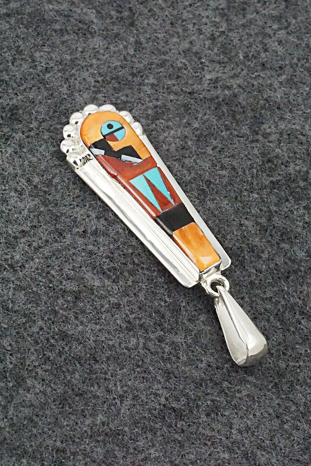 Multi Stone & Sterling Silver Pendant - Patty Edaakie