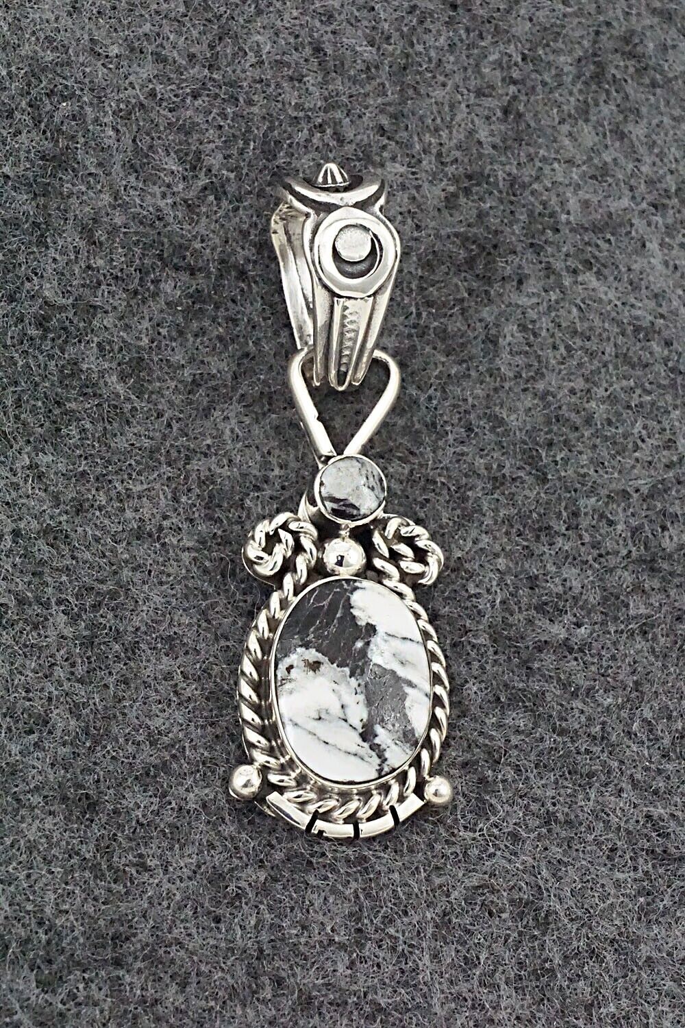 White Buffalo & Sterling Silver Pendant - Franklin Johnson