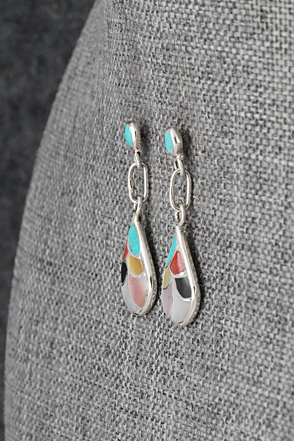 Multi-Stone & Sterling Silver Earrings - Orena Leekya